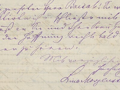 SP-17 ; 2 Brief von Lina Morgenstern an unbekannt, hs. vom 04.03.1889, S. 4; Gemeinfrei.