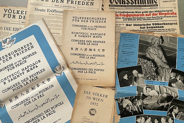 Quelle AddF - Archiv der deutschen Frauenbewegung Lizenz Rechte vorbehalten - Freier Zugang Eine Auswahl von Dokumenten aus der Sammlung zum Wiener Völkerkongress für den Frieden von 1952 im Nachlass der Friedensaktivistin Gerda Weber (NL-P-68 ; 2-11)