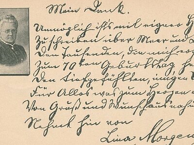 ST-36 ; 1-4/4; Briefkarte von Lina Morgenstern an unbekannt, hs. vom 20.11.1900; Gemeinfrei. 