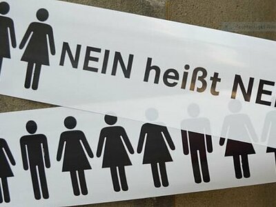 Vor dem Bundesjustizministerium am 3. November 2015 im Rahmen der Aktion des Bündnisses „Nein heißt Nein“, Foto: Deutscher Frauenrat.