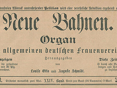 F-NLK08 06 07 11; 0001 Titelblatt "Neue Bahnen" von Ausgabe Nr. 9, 1889. Rechte vorbehalten - freier Zugang.