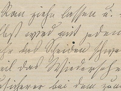 Brief von Malwida von Meysenbug an unbekannt S. 3, hs.. Sign.: ST-36 ; 1-3/9, AddF Kassel, gemeinfrei.
