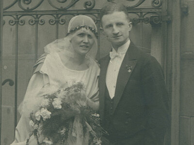 A-F-NLP01-0003, Hochzeitsfoto, 1924, AddF Kassel. Rechte vorbehalten - freier Zugang. 